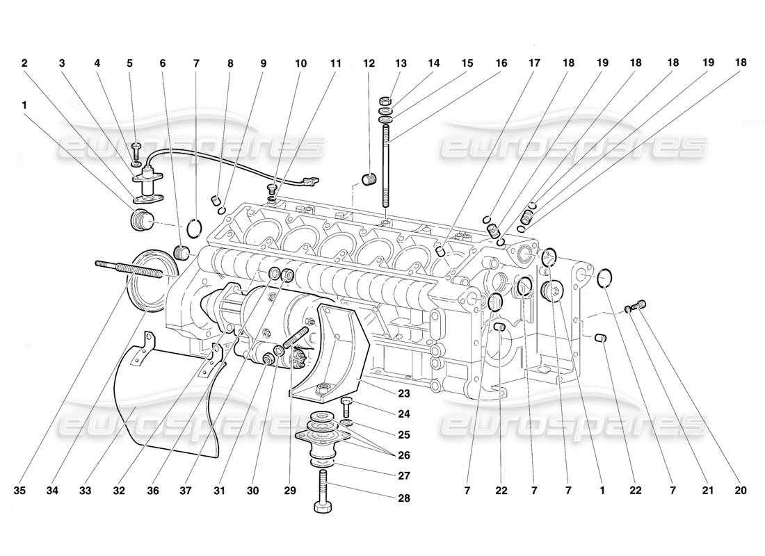 lamborghini diablo vt (1994) crancase part diagram