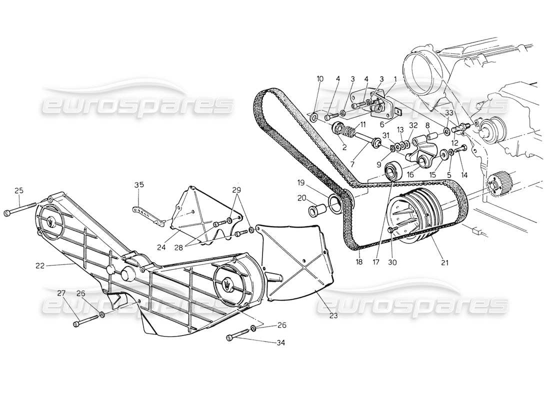 maserati biturbo spider timing control parts diagram