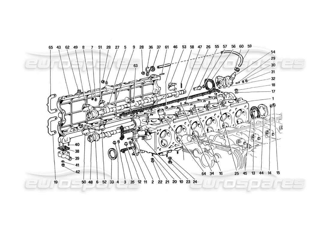 ferrari 512 bbi cylinder head (right) part diagram