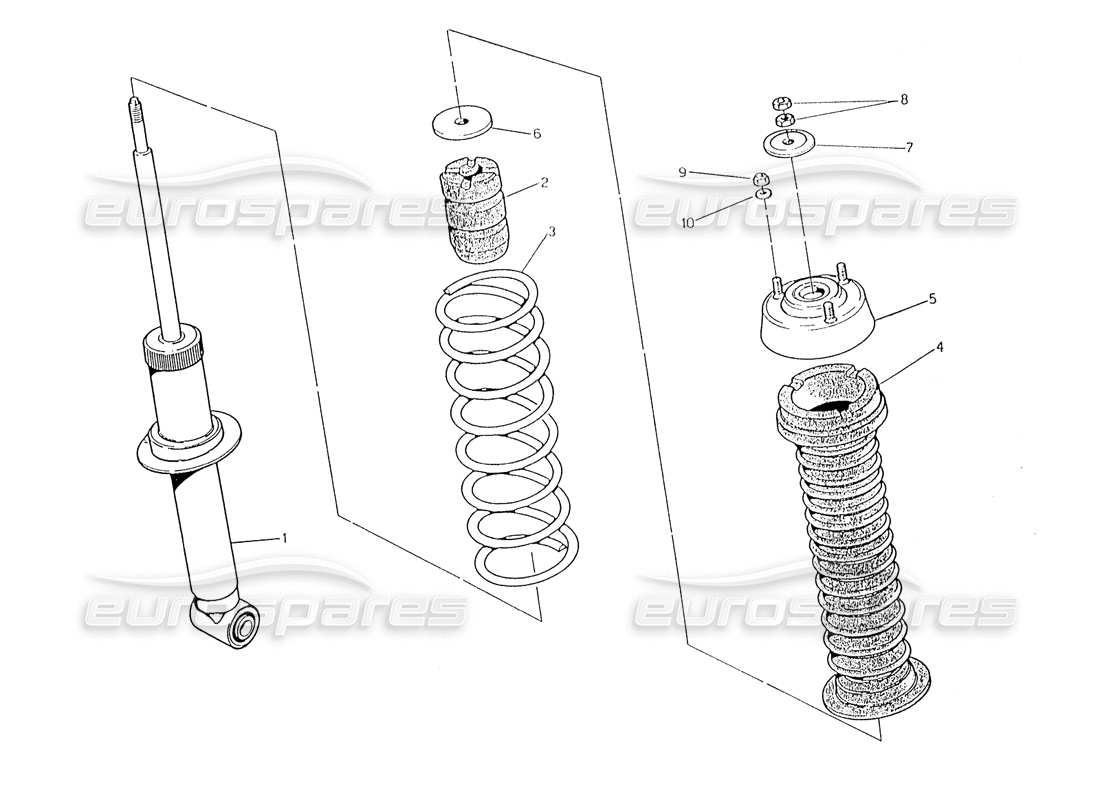 maserati karif 2.8 rear shock absorber parts diagram