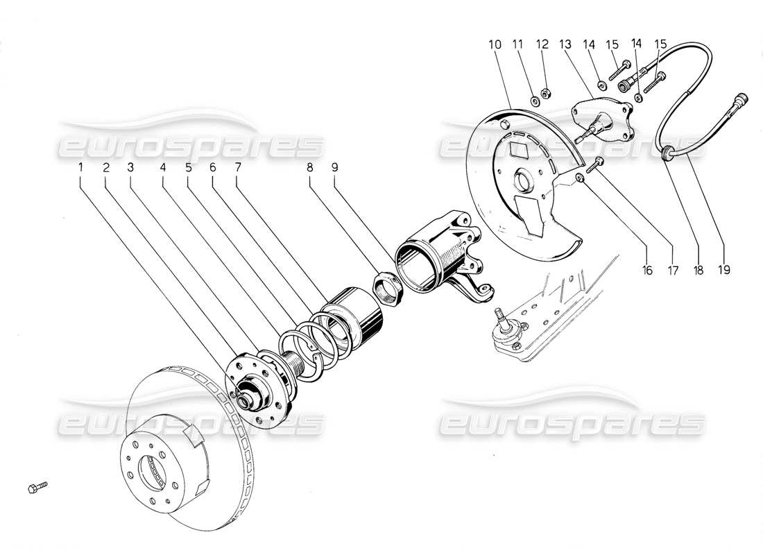 lamborghini jalpa 3.5 (1984) front suspension parts diagram