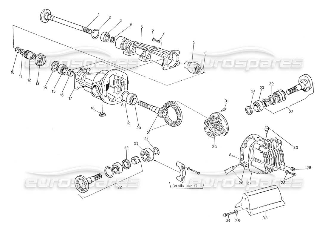 maserati karif 2.8 differential parts diagram