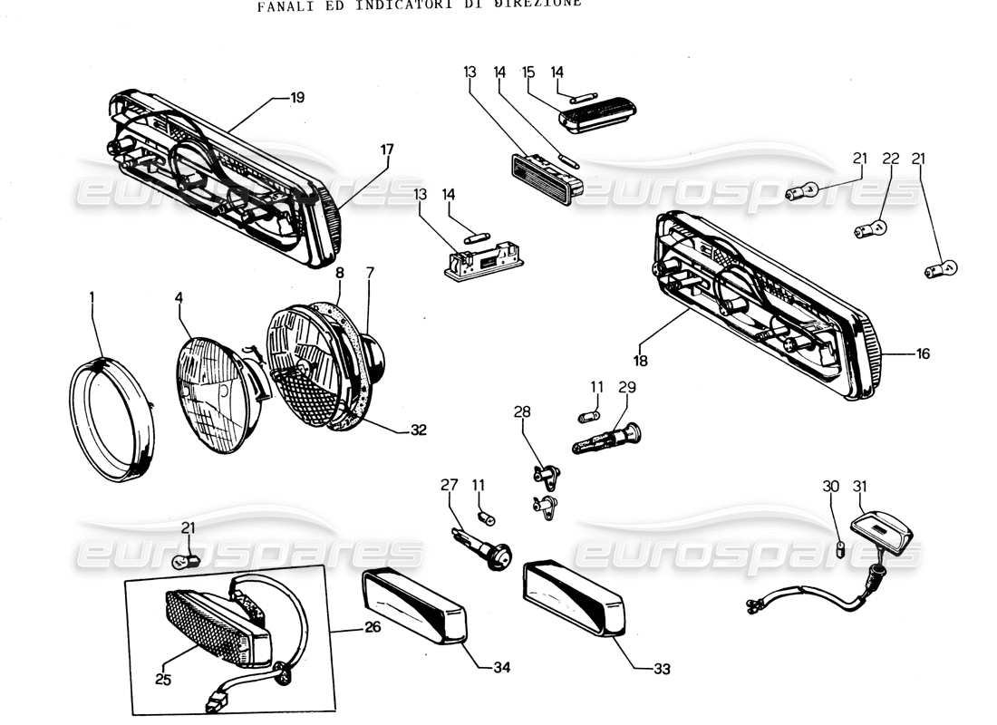 lamborghini espada lights part diagram