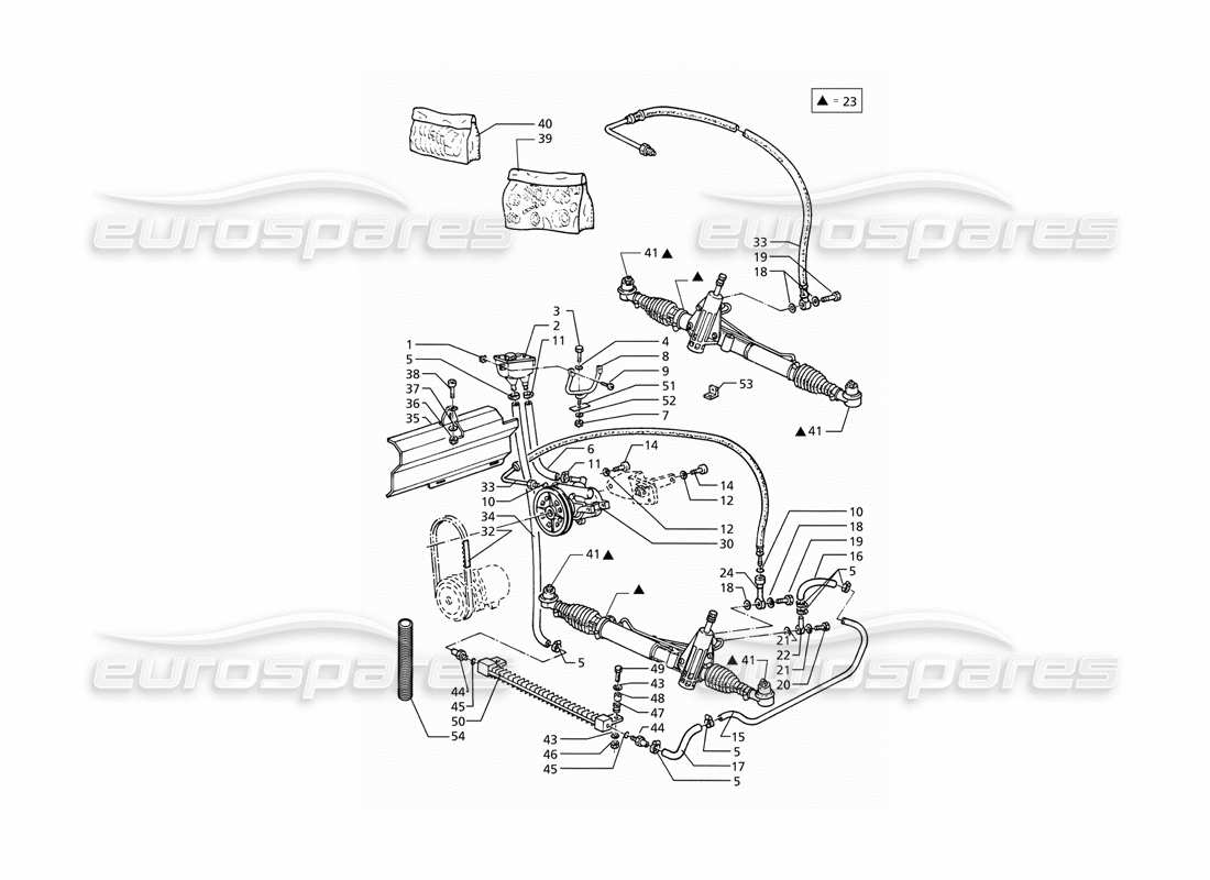 maserati ghibli 2.8 (abs) power steering system (lh drive rh drive) parts diagram