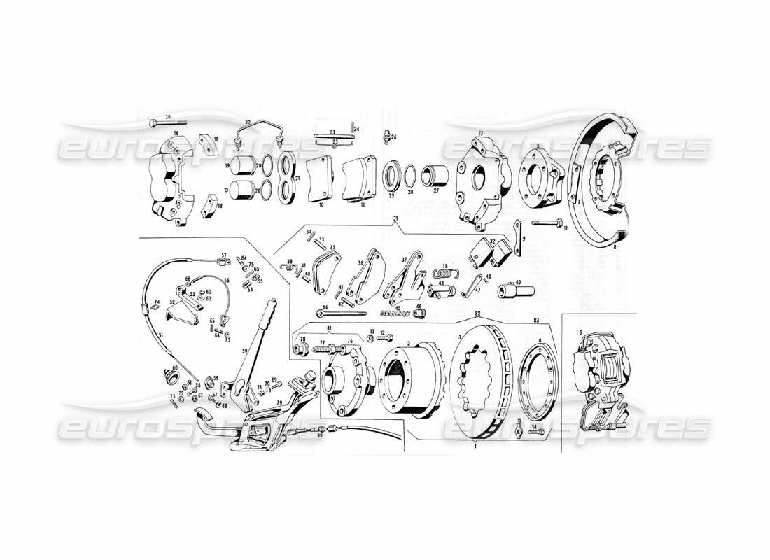 maserati indy 4.2 rear coolerd brakes parts diagram