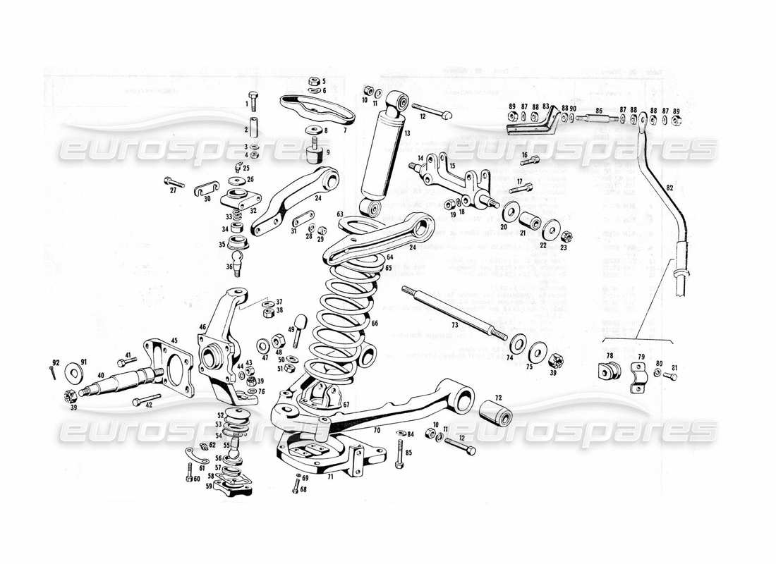 maserati indy 4.2 front suspension parts diagram