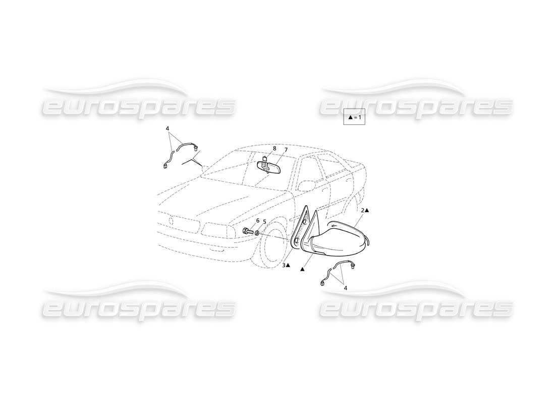 maserati qtp v6 evoluzione rear view mirrors parts diagram