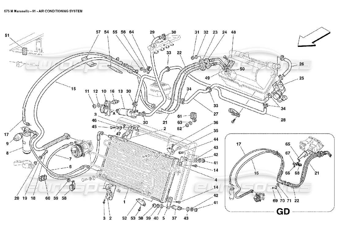 ferrari 575m maranello air conditioning system parts diagram