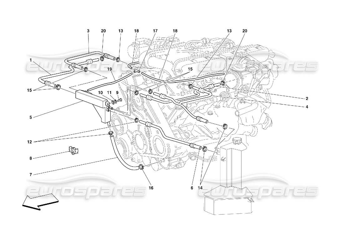 ferrari 456 gt/gta blow - by system part diagram