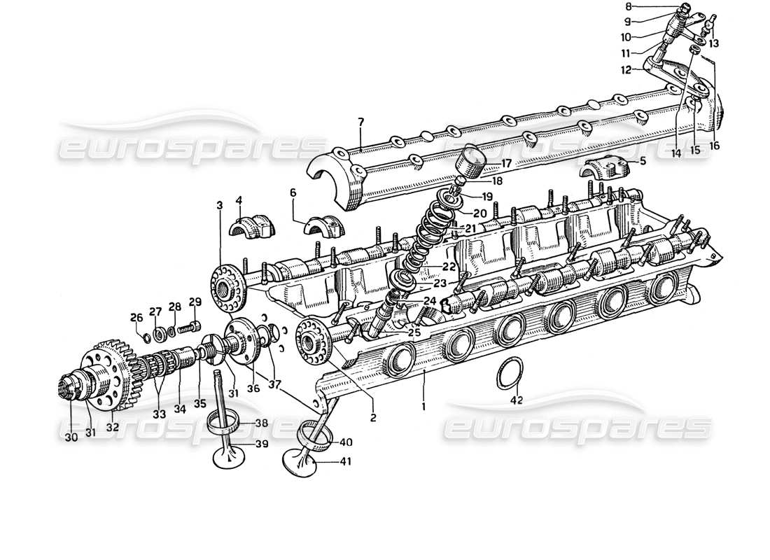 ferrari 275 gtb4 cylinder head (right) part diagram