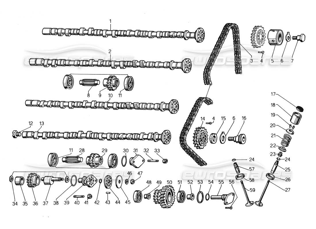 lamborghini countach 5000 qvi (1989) distribution parts diagram