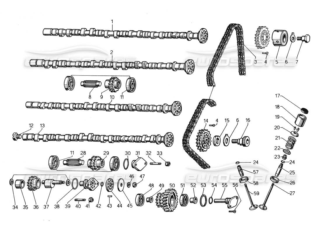 lamborghini countach 5000 qvi (1989) distribution part diagram