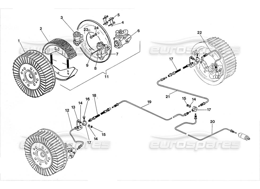 lamborghini lm002 (1988) rear brake part diagram