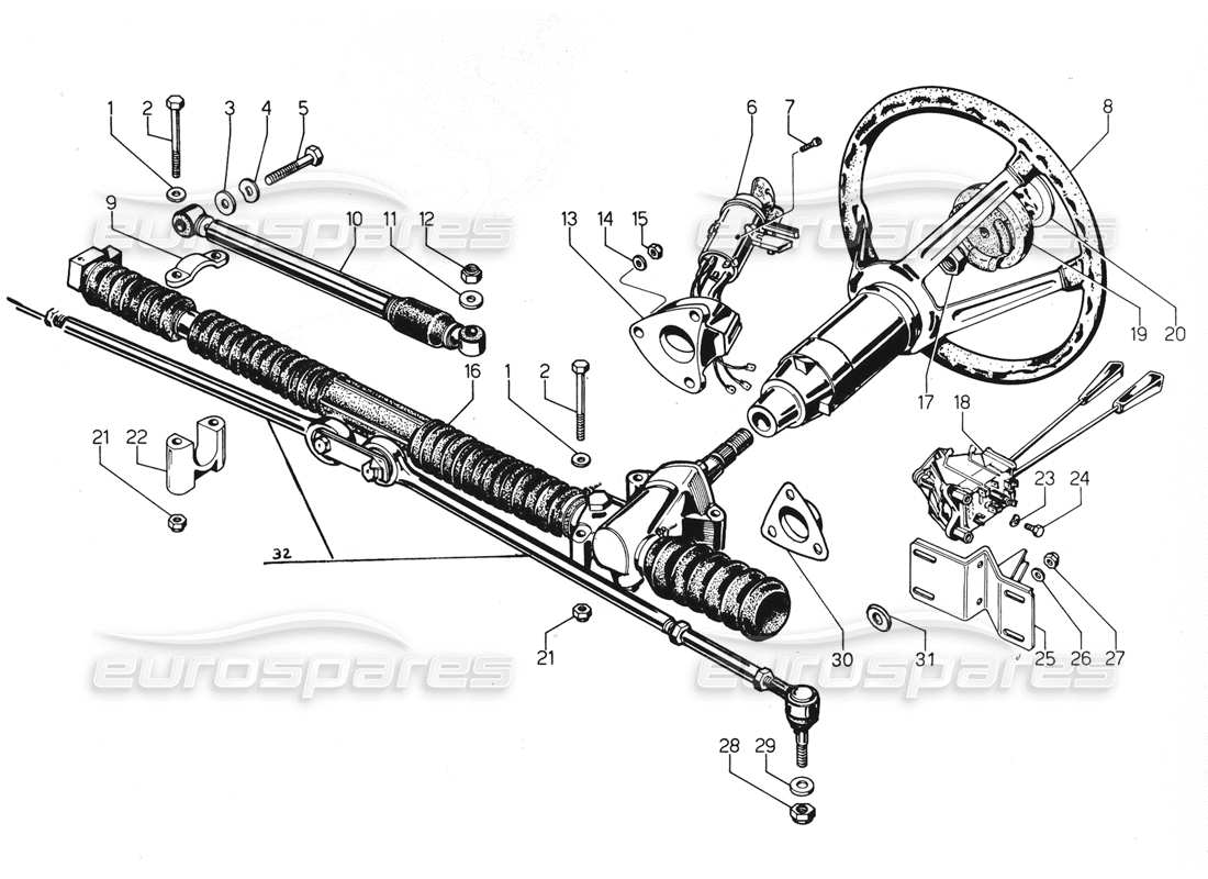 lamborghini urraco p300 steering part diagram