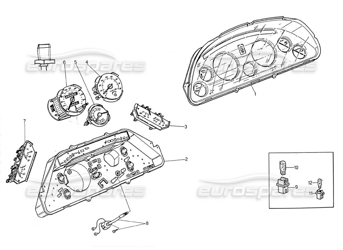 maserati 2.24v instrumentation part diagram