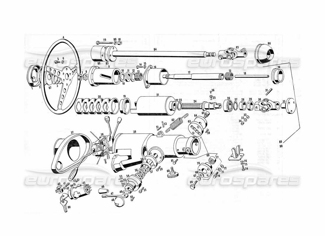 maserati indy 4.2 steering parts parts diagram