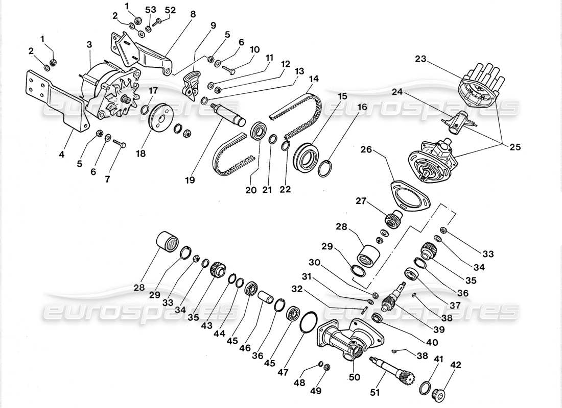 lamborghini lm002 (1988) alternator ignition distrib parts diagram