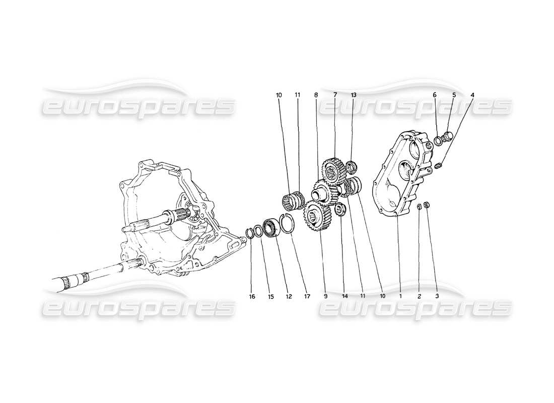 ferrari 208 gt4 dino (1975) gearbox transmission parts diagram