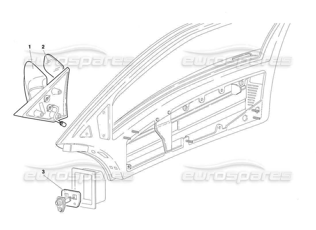 lamborghini diablo vt (1994) doors (valid for usa version - april 1994) part diagram