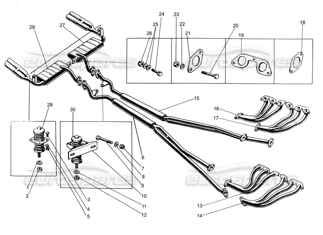 lamborghini espada exhaust (da 0 a 325) part diagram