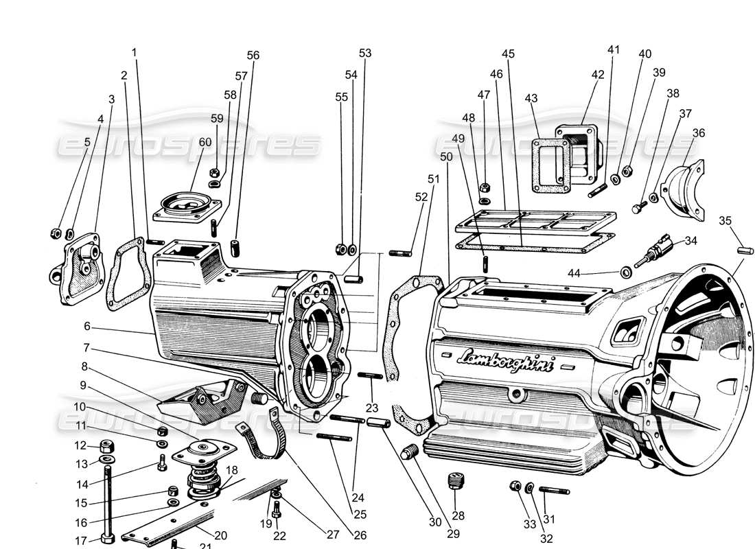 lamborghini espada gearbox (0 to 750) part diagram