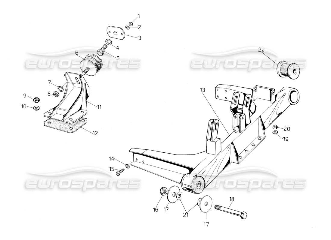 lamborghini countach 5000 s (1984) engine supports parts diagram