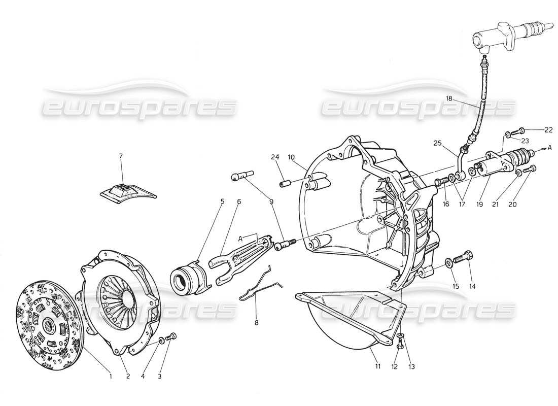 maserati biturbo spider clutch parts diagram