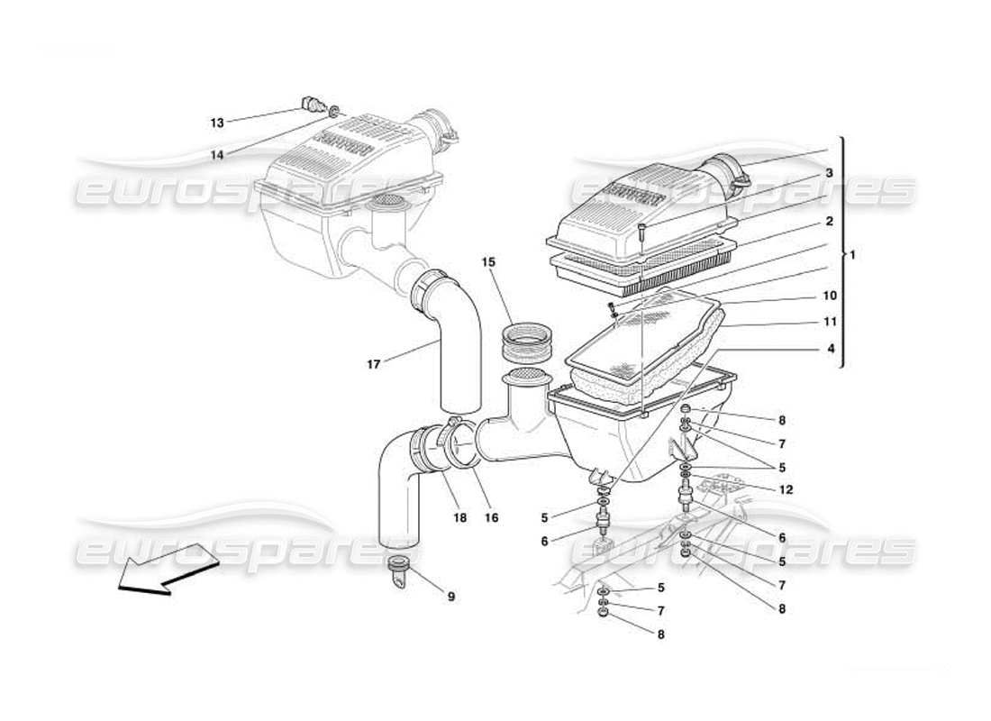 ferrari 550 barchetta air intake part diagram