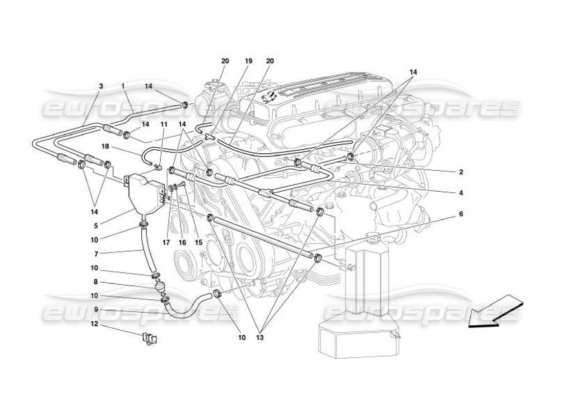 ferrari 550 barchetta blow - by system part diagram