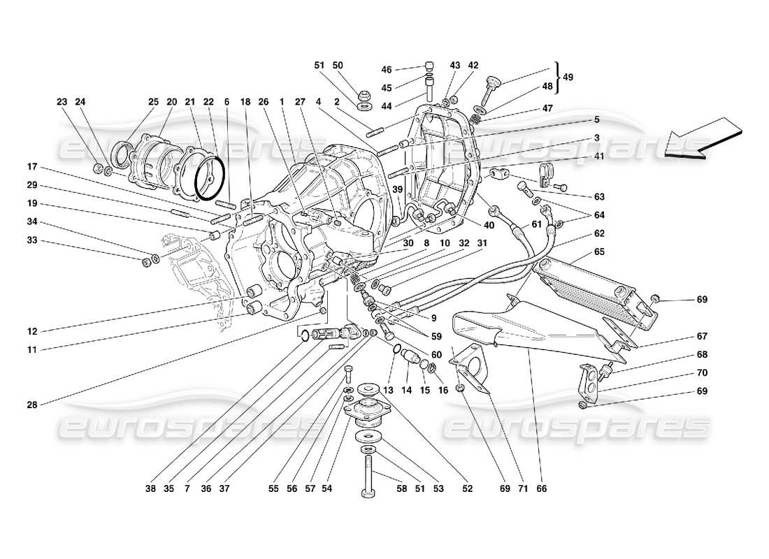 ferrari 456 gt/gta different. carrier and gearbox cooling radiator -not for 456 gta parts diagram