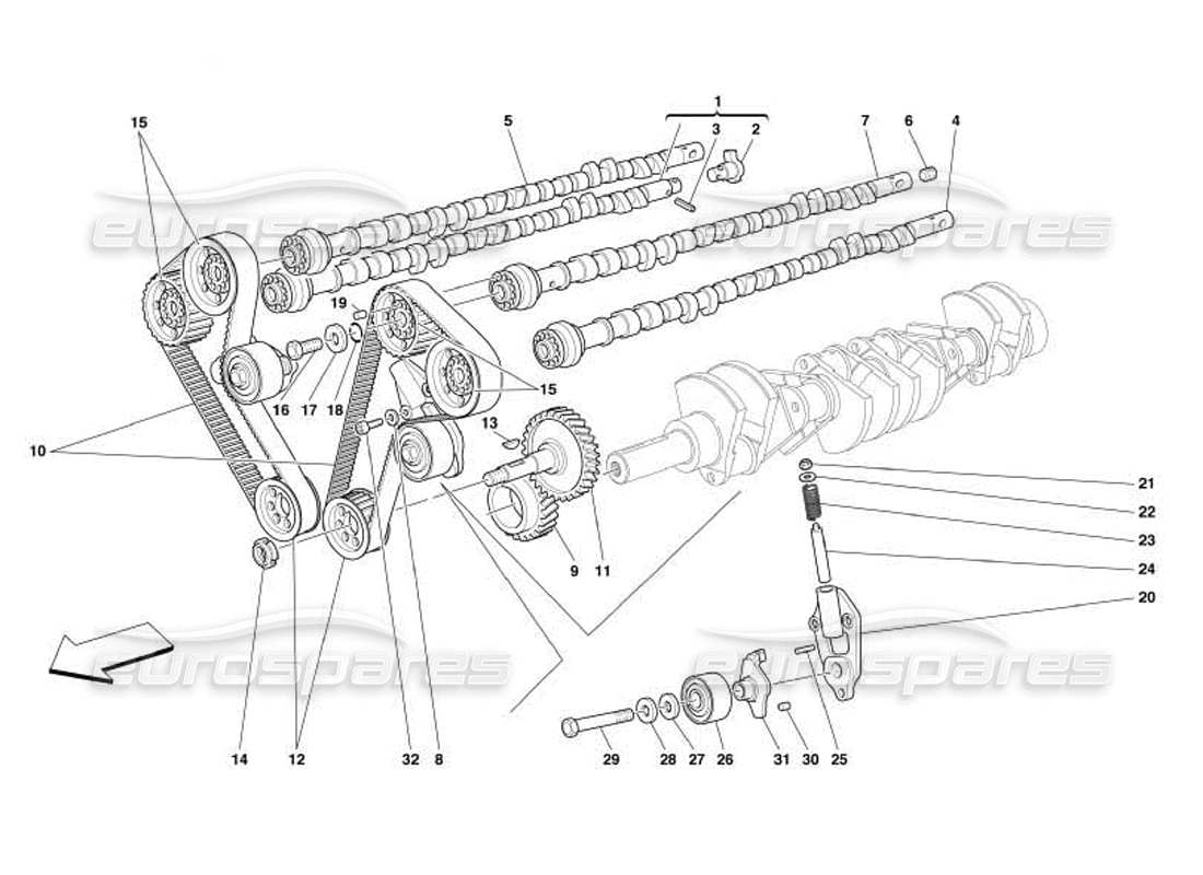 ferrari 550 barchetta timing - controls parts diagram