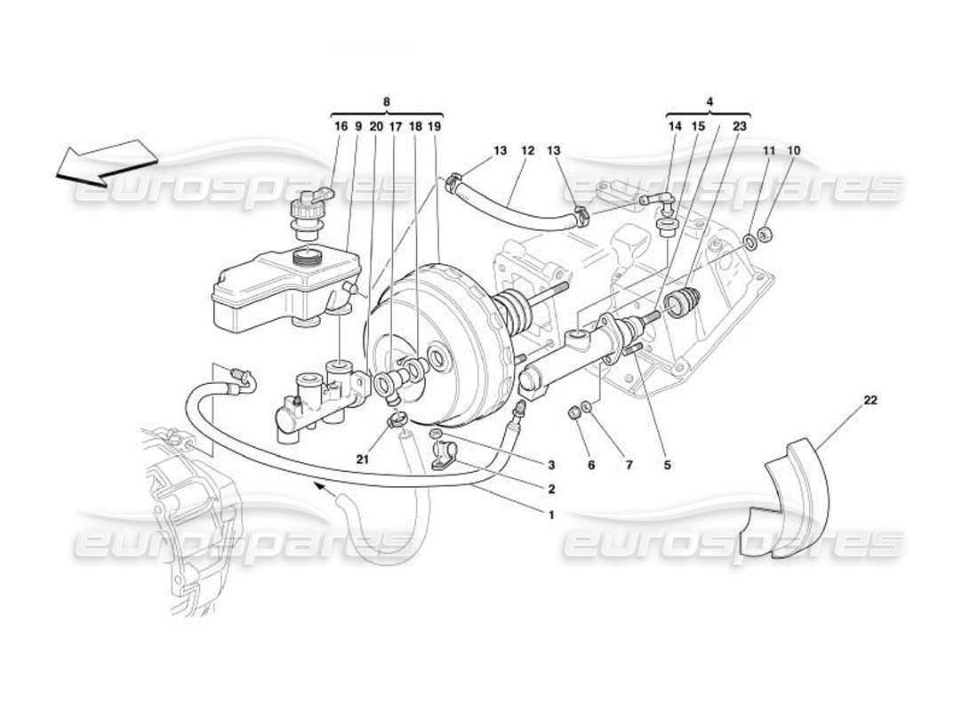 ferrari 550 barchetta brake and clutch hydraulic system parts diagram