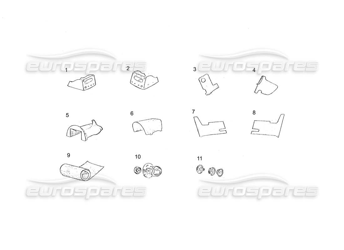 ferrari 250 gt (coachwork) inner trims parts diagram