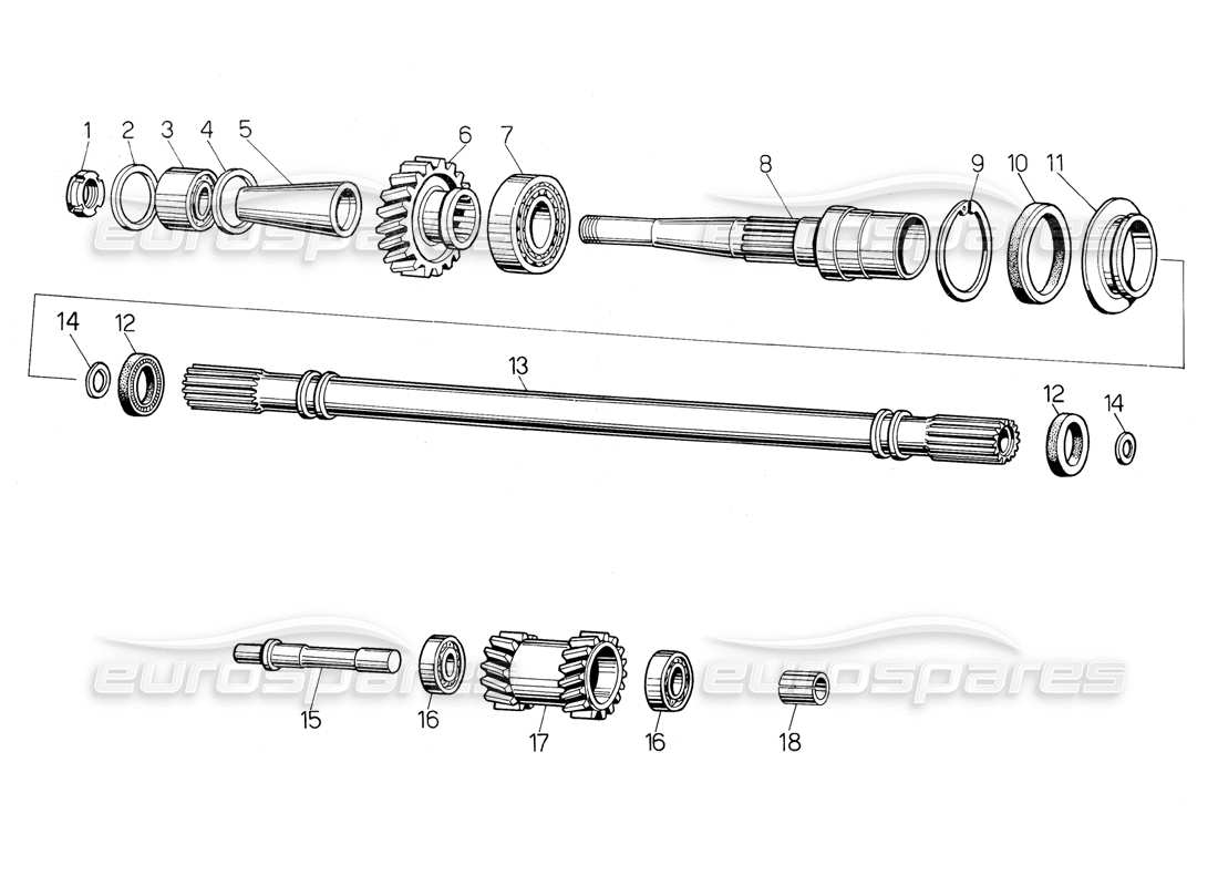 lamborghini countach 5000 qvi (1989) gearbox parts diagram