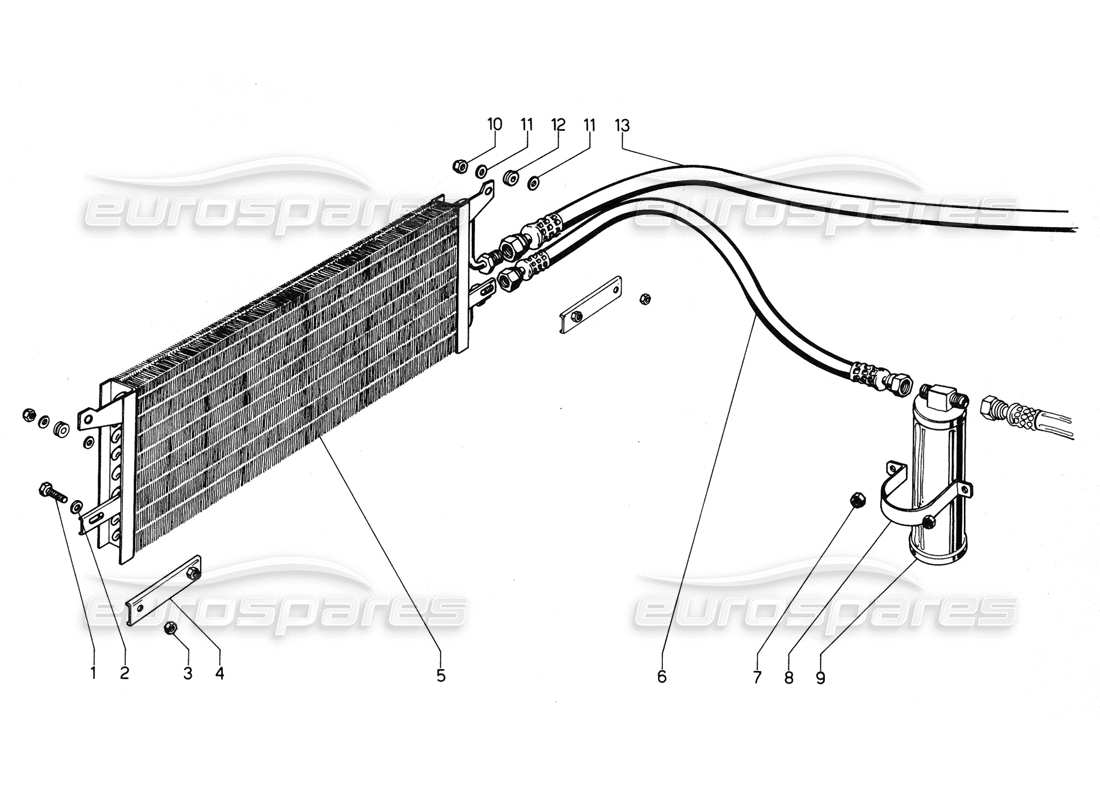 lamborghini urraco p300 air conditioning part diagram