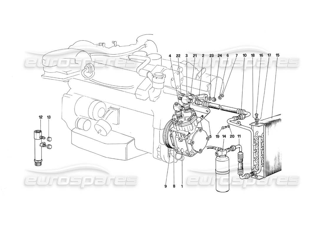 ferrari 412 (mechanical) air conditioning system parts diagram