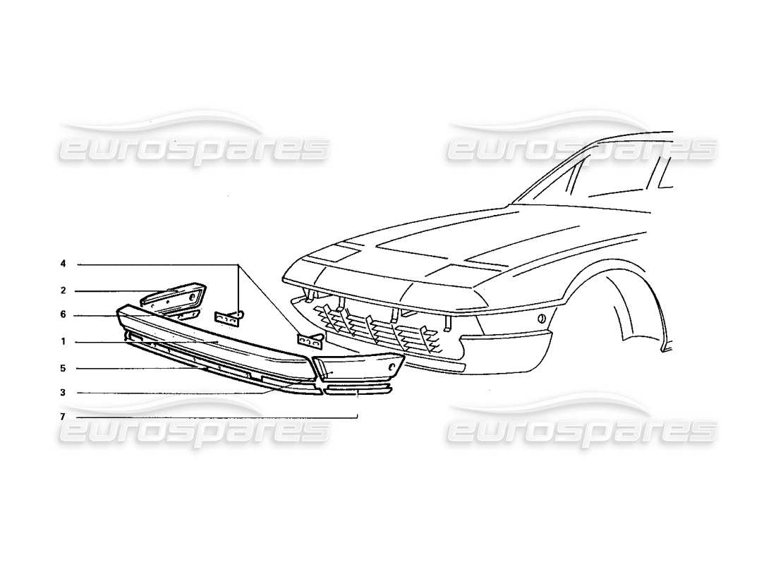 ferrari 412 (coachwork) front bumper parts diagram