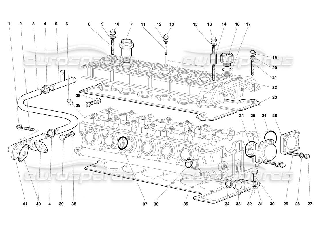 lamborghini diablo vt (1994) accessories for left cylinder head part diagram