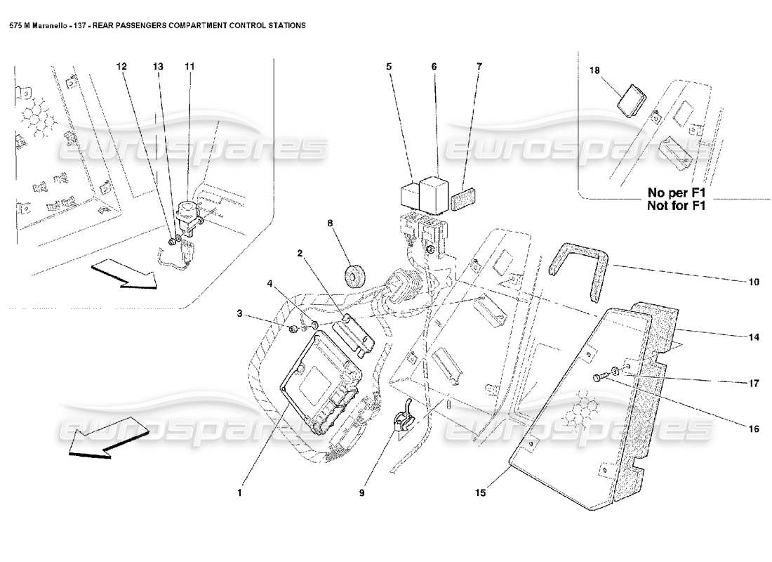 ferrari 575m maranello rear passengers compartment control stations parts diagram