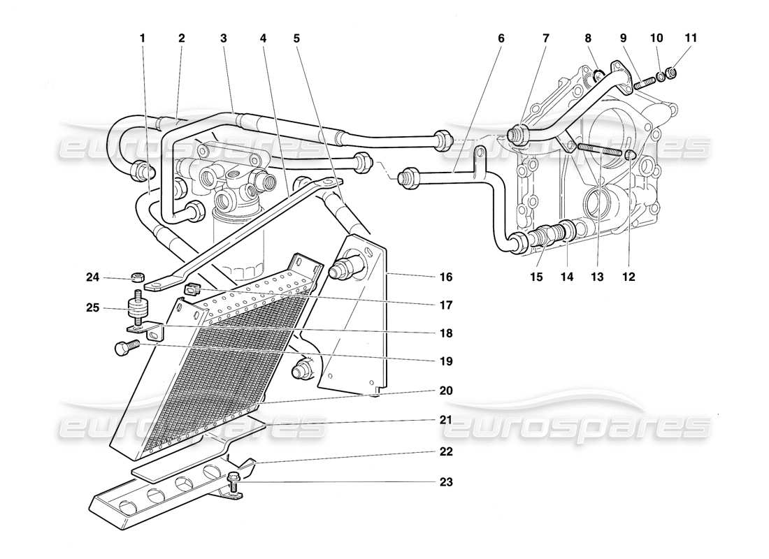 lamborghini diablo vt (1994) engine oil system part diagram