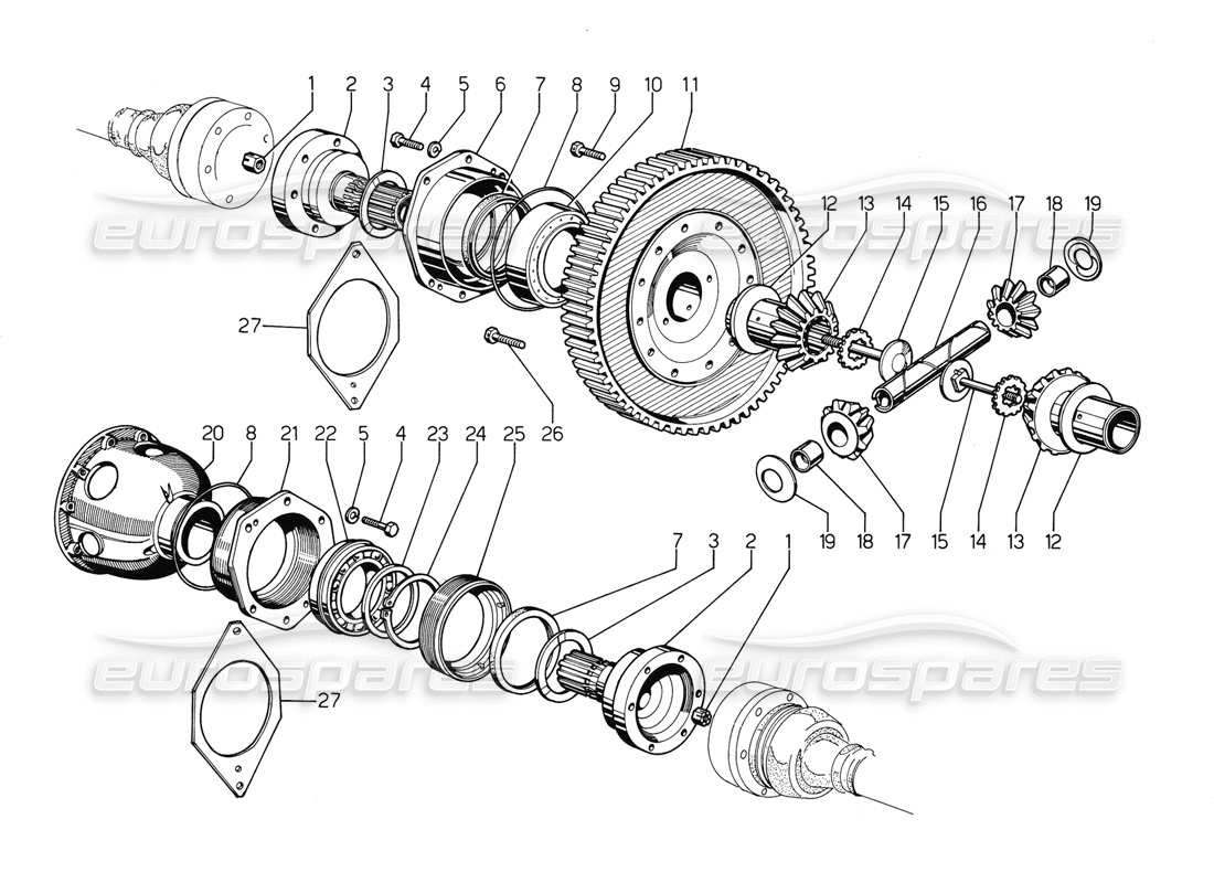lamborghini jalpa 3.5 (1984) differential parts diagram