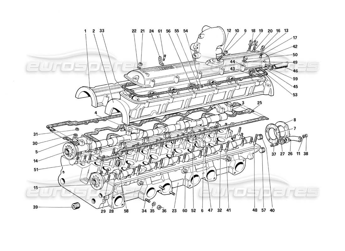 ferrari 412 (mechanical) cylinder head (left) part diagram