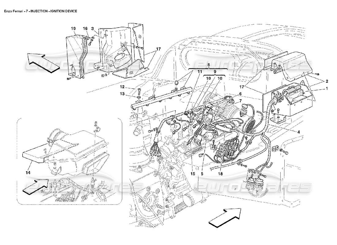 ferrari enzo injection ignition device parts diagram