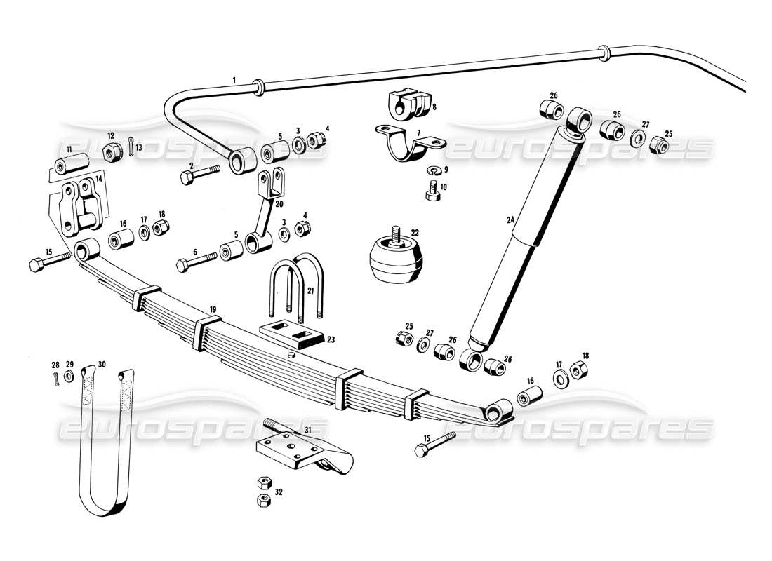 maserati ghibli 4.7 / 4.9 rear suspension parts diagram