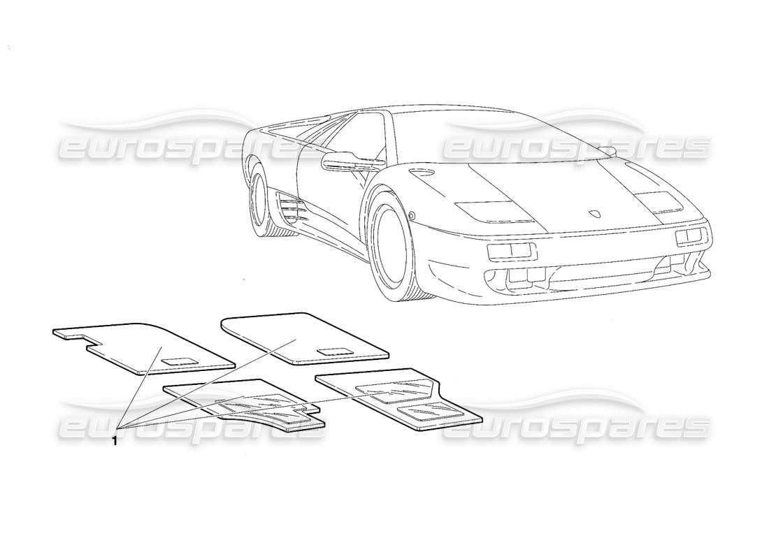 lamborghini diablo vt (1994) accessories (valid for rh d. version - april 1994) parts diagram