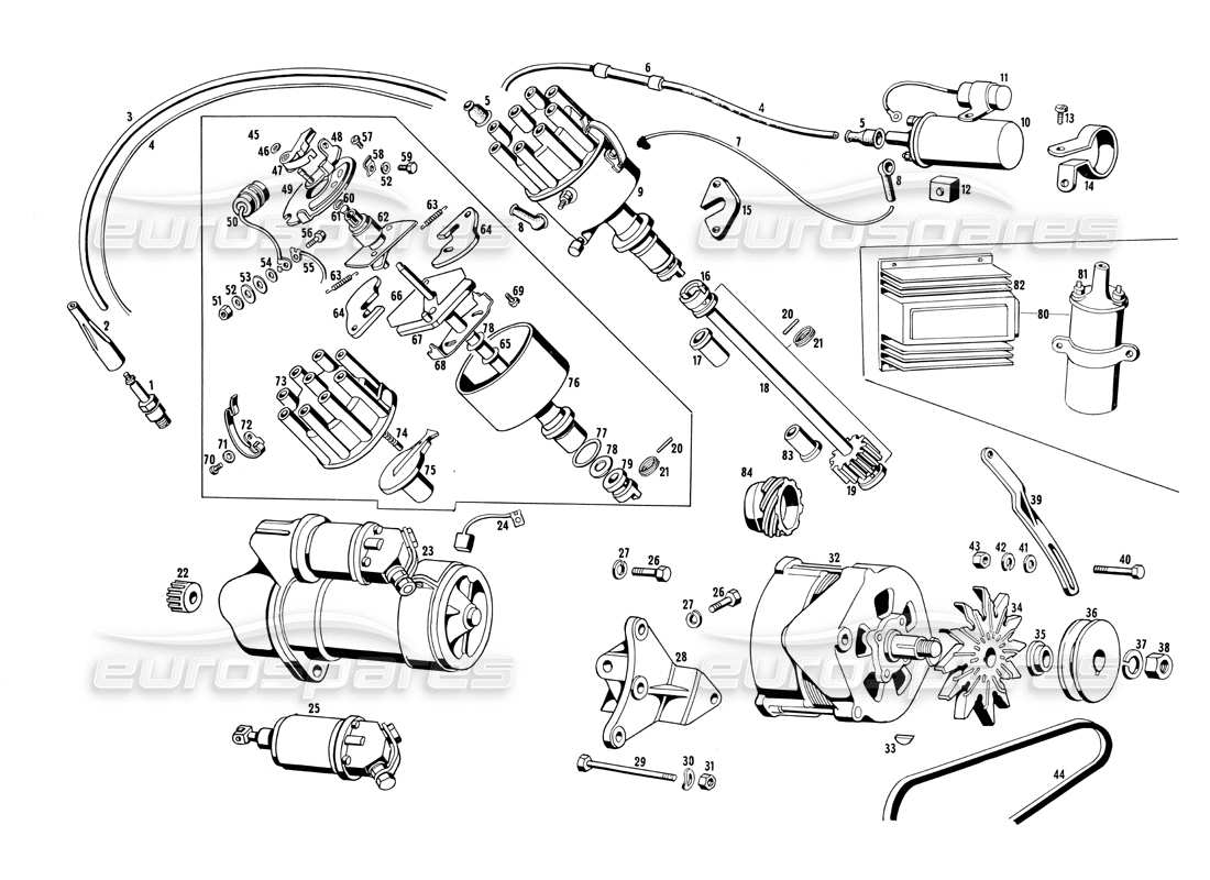 maserati ghibli 4.7 / 4.9 electrical equipment parts diagram