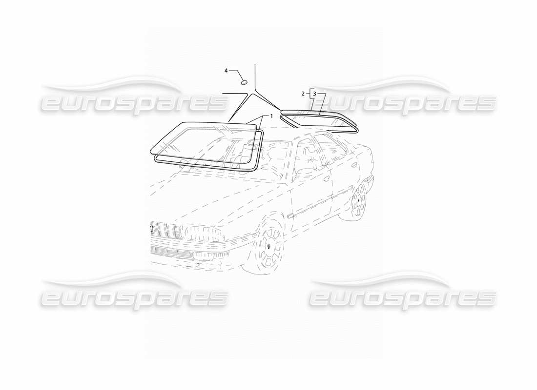 maserati qtp v6 (1996) fixed windows part diagram