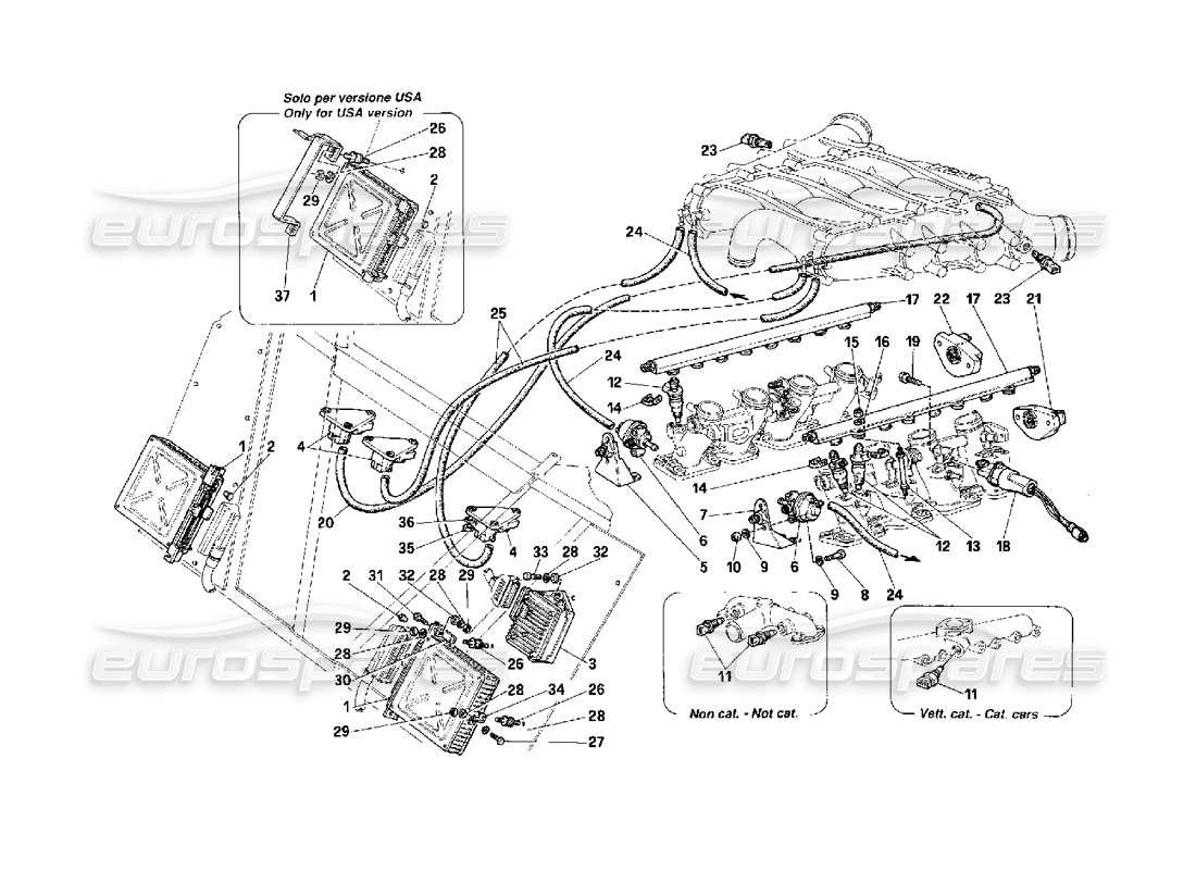 ferrari f40 injection device parts diagram