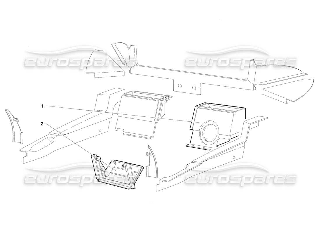 lamborghini diablo vt (1994) passenger compartment trim (valid for rh d. version - april 1994) part diagram