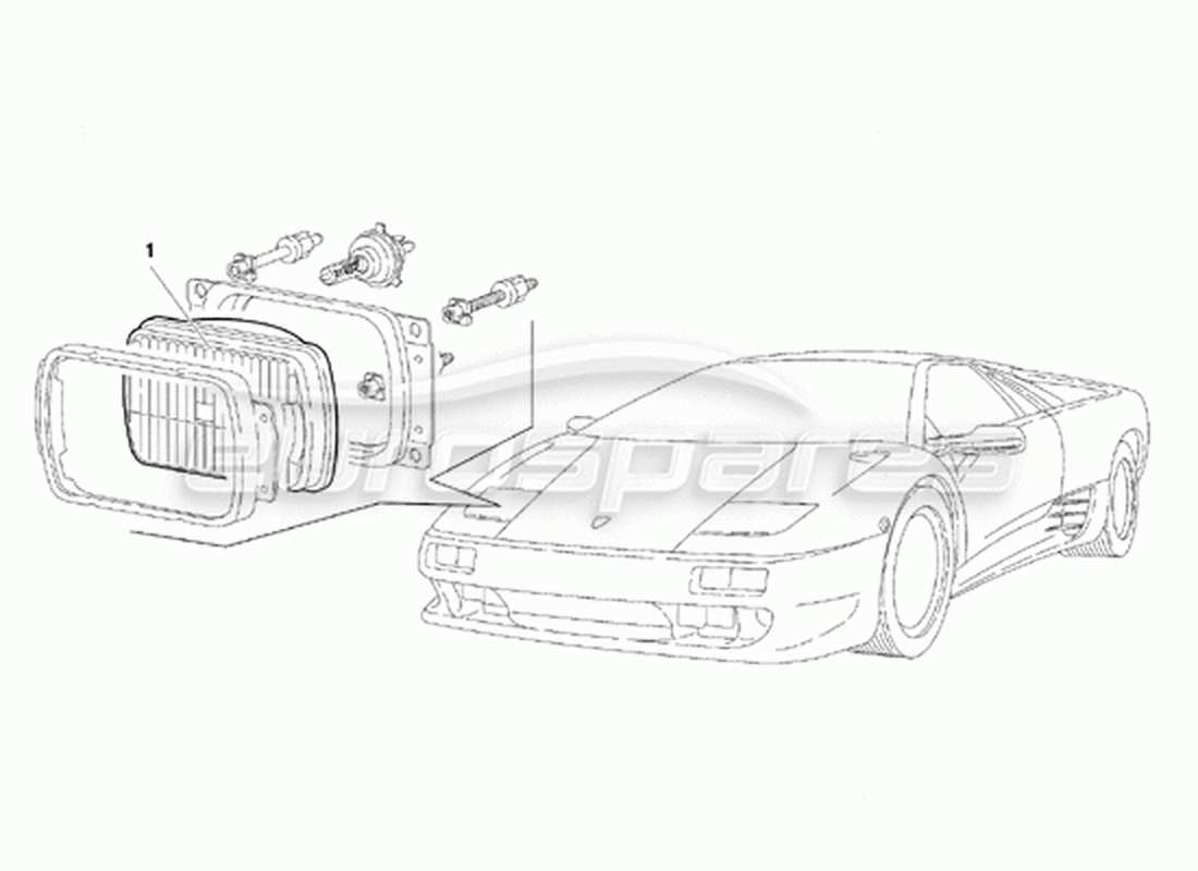 lamborghini diablo vt (1994) lights (valid for japan version - april 1994) parts diagram